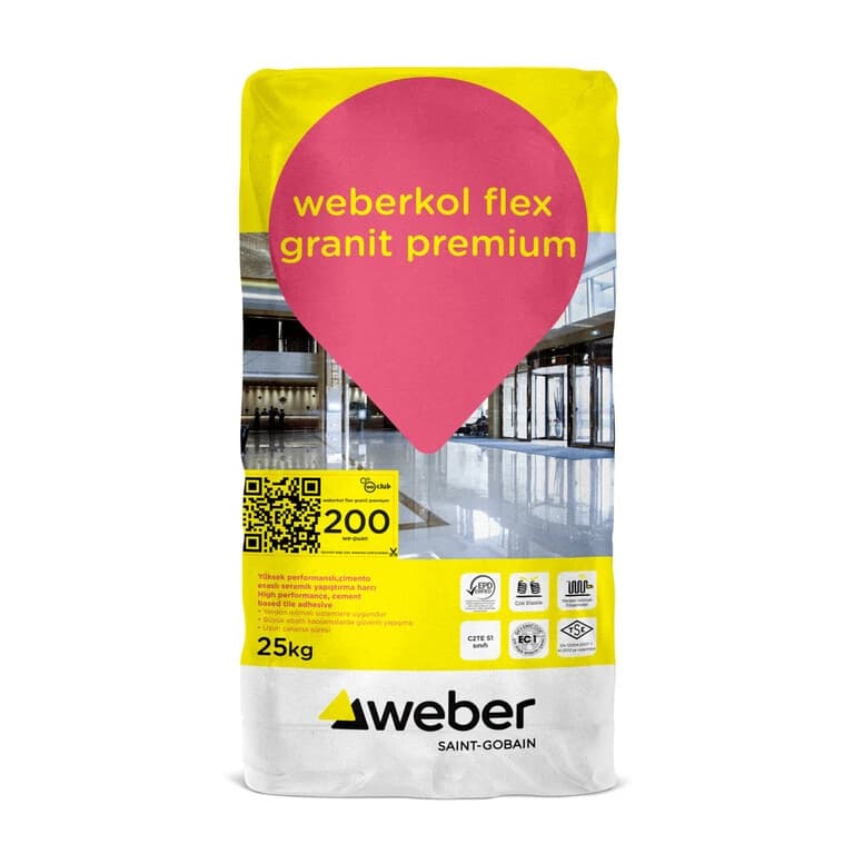 weberkol flex granit premium ürün ambalajı