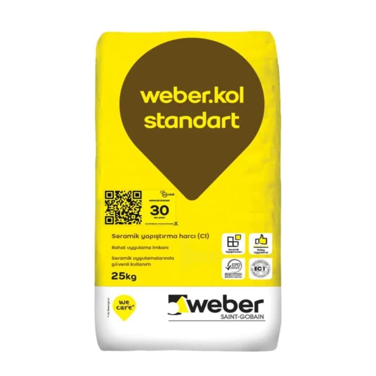 weberkol standart 25 kg ürün ambalajı
